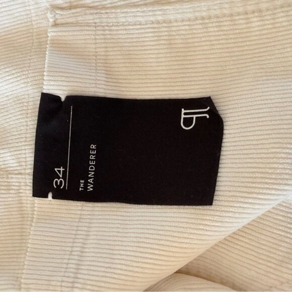 ANTHROPOLOGIE Pilcro The Wanderer Relaxed Leg Corduroy Pants Cream Size 34 NEW - Picture 5 of 7